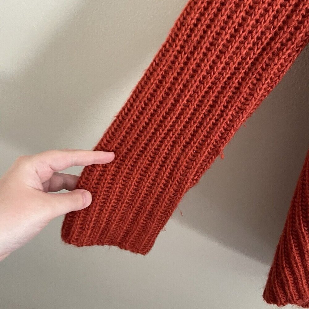 Soft Surroundings Women M Burnt Orange Wool Blend Open Front Courchevel Cardigan - Picture 4 of 9